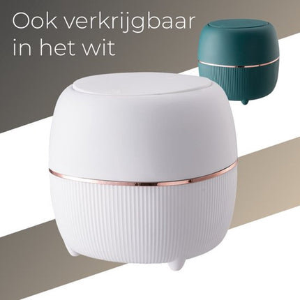 Klein Prullenbak - Designer Trash Can with Lid - Mini Prullenbak - Small trash can ideal for the countertop, desk, bathroom or table - Tabletop Trash Can - Green.