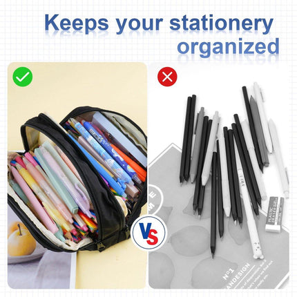 Pencil Case - Pencil Case - Adults - Boys and Girls - School Pencil Case - Black.