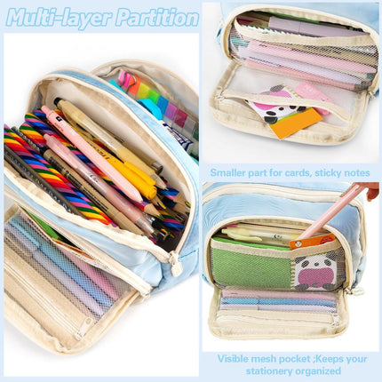 Pencil Case - Pencil Case - Adults - Boys and Girls - School Pencil Case - Blue.