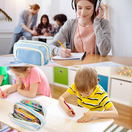 Pencil Case - Pencil Case - Adults - Boys and Girls - School Pencil Case - Blue.
