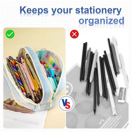 Pencil Case - Pencil Case - Adults - Boys and Girls - School Pencil Case - Blue.