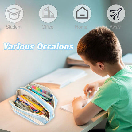 Pencil Case - Pencil Case - Adults - Boys and Girls - School Pencil Case - Blue.