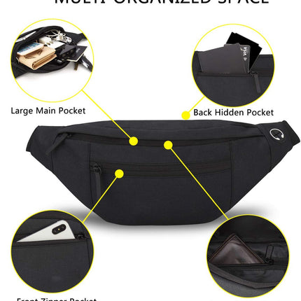 Fanny pack - Sports fanny pack - Running belt - Large fanny pack - Men's and women's - Fanny pack - Pouch - LIGHTWEIGHT RUNNING - For travel/on the go - Dark gray.
