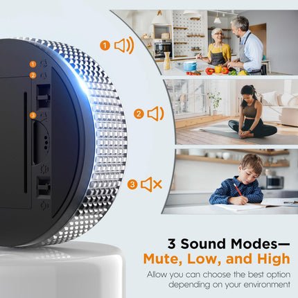 Digital Timer - Digital Kitchen Timer - Smart Timer - LED Display - Magnetic - 360 Degree Rotation - BBQ Alarm Clock - Black.