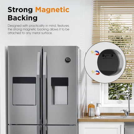 Digital Timer - Digital Kitchen Timer - Smart Timer - LED Display - Magnetic - 360 Degree Rotation - BBQ Alarm Clock - Black.