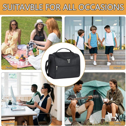 Picnic bag - Lunch bag - Lunch bag for adults - Insulated lunch bag for men - Reusable cooler - Waterproof and easy to clean - For work, travel, picnics, outdoor activities, school, and the office.