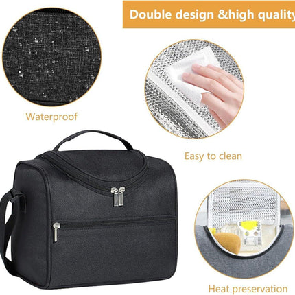 Picnic bag - Lunch bag - Lunch bag for adults - Insulated lunch bag for men - Reusable cooler - Waterproof and easy to clean - For work, travel, picnics, outdoor activities, school, and the office.