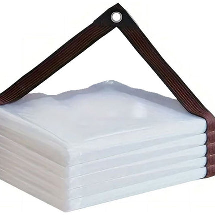 Outdoor tarpaulin - Transparent tarpaulin - Waterproof transparent tarpaulin with holes - 2 x 4 m - Suitable for outdoor terraces, chicken coops and balconies.