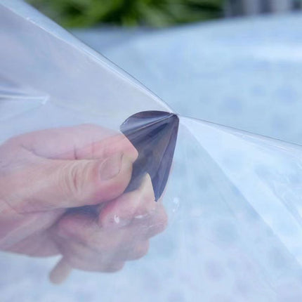 Outdoor tarpaulin - Transparent tarpaulin - Waterproof transparent tarpaulin with holes - 2 x 4 m - Suitable for outdoor terraces, chicken coops and balconies.