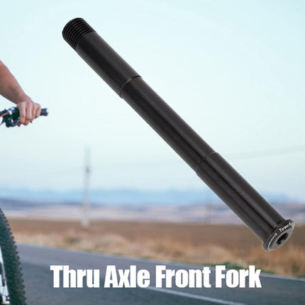 Bicycle - Thru-axle - Fork lockout lever - Aluminum alloy - Thru-axle - Quick-release bicycle front hub, fork, seatpost thru-axle, Boost fork axle - 110 x 15 mm - Black.