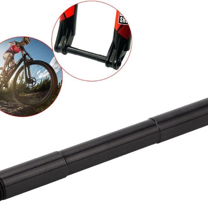 Bicycle - Thru-axle - Fork lockout lever - Aluminum alloy - Thru-axle - Quick-release bicycle front hub, fork, seatpost thru-axle, Boost fork axle - 110 x 15 mm - Black.