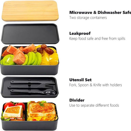 Japanese bento box, ideal lunch box for adults and children, compartmentalized lunch box, perfect for work, school, and baby on the go.