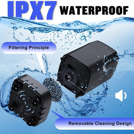 Portable Camping Shower - 6000mAh Rechargeable Shower Pump - With Smart LED Display - 4 Spray Modes - IPX7 Waterproof Outdoor Shower - For Hiking, Travel, Car, Pets - Black.