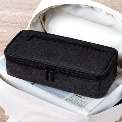 Pencil case - Highlighter case - Canvas pencil case 23x11x6.5 cm with zipper - Pencil case for boys and girls - School supplies - Black.