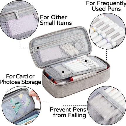 Large capacity pencil case, storage case, high-value, large capacity pencil case, stationery storage, makeup bag, office supplies, gray.