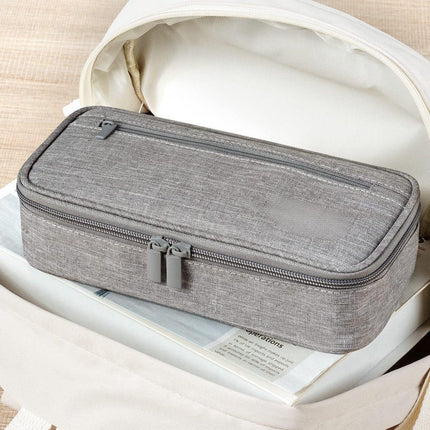 Large capacity pencil case, storage case, high-value, large capacity pencil case, stationery storage, makeup bag, office supplies, gray.
