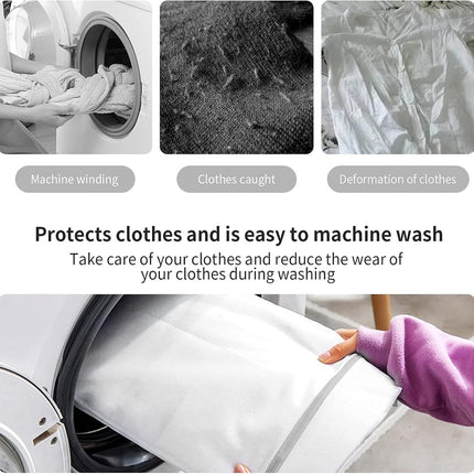 Set of 3 Laundry Bags - Net Clothes - Groot Laundry Nets - Large, Strong Bags - Delicate Clothes - Perfect for Washing Machines - Jackets - Jeans - 40 x 50 cm - Household Accessory.
