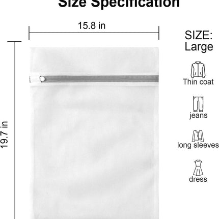 Set of 3 Laundry Bags - Net Clothes - Groot Laundry Nets - Large, Strong Bags - Delicate Clothes - Perfect for Washing Machines - Jackets - Jeans - 40 x 50 cm - Household Accessory.