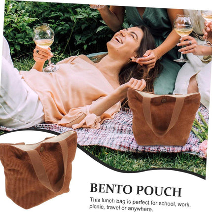 Lunch bag - Insulated bags - Tote bag - Shopping bag - Storage bag - Simple lunch bag - Outdoor lunch bag - Bento tote bag - Mini Bento bag - Lunch bag - Storage bag - Corduroy.