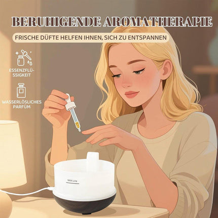 Humidifiers - Aromatherapy Humidifier - 300ml Diffuser - Air Humidifier - Room Humidifier - 7-Color LED - Light and Automatic Shut-Off - Essential Oil Diffuser for Home and Office (Dark).