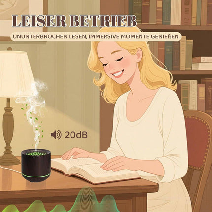 Humidifiers - Aromatherapy Humidifier - 300ml Diffuser - Air Humidifier - Room Humidifier - 7-Color LED - Light and Automatic Shut-Off - Essential Oil Diffuser for Home and Office (Dark).