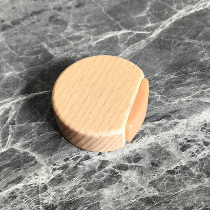 Round wooden doorstop, shockproof and anti-slip, set of 6, 4.5 x 4.2 x 1.6 cm, for floor and parquet, light brown, 45 x 42 x 16 mm..
