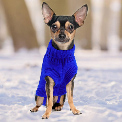 Dog Coat - Dog Sweater - Small Dog Sweater - Warm Dog Coat - Warm Puppy Sweater - Thick Knit Winter Sweater - Soft Roll Neck Sweater - Perfect for Small Dogs and Puppies - Christmas - Size M.