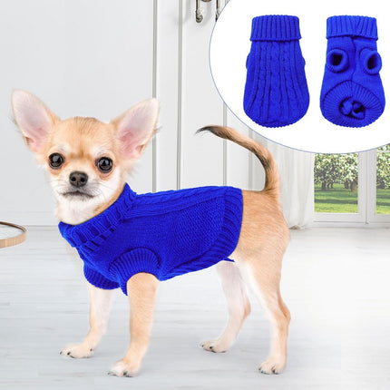 Dog Coat - Dog Sweater - Small Dog Sweater - Warm Dog Coat - Warm Puppy Sweater - Thick Knit Winter Sweater - Soft Roll Neck Sweater - Perfect for Small Dogs and Puppies - Christmas - Size L.