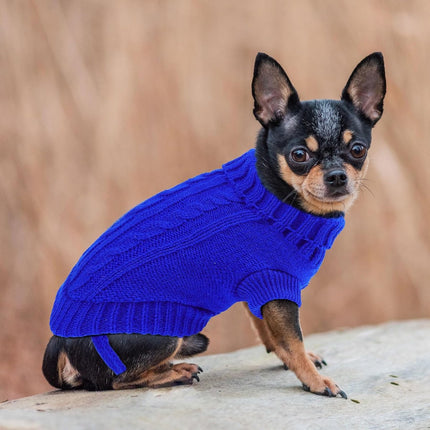 Dog Coat - Dog Sweater - Small Dog Sweater - Warm Dog Coat - Warm Puppy Sweater - Thick Knit Winter Sweater - Soft Roll Neck Sweater - Perfect for Small Dogs and Puppies - Christmas - Size L.