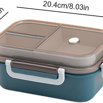 Lunch box - Lunch box for girls - Lunch box for adults - Lunch box with compartments - 2-layer integrated lunch box - Leakproof lunch box - With cutlery - For work - School - Picnic (blue).