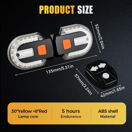 Bicycle light with alarm and rechargeable battery - Bicycle lamp - Bicycle alarm - Bicycle light - Bicycle alarm with remote control - Bicycle taillight - USB rechargeable - Waterproof - Alarm system - Bicycle taillight with alarm function - Black.
