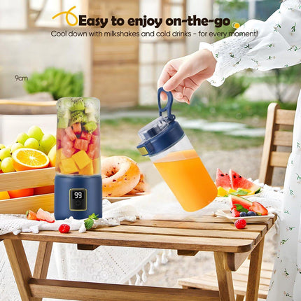 Portable Blender - Mini Blender - 12 Blades - Portable - On-the-Go Blender - Mini Juicer - Smoothie Maker - Perfect for Smoothies, Juices, and Baby Food - Dark Blue.