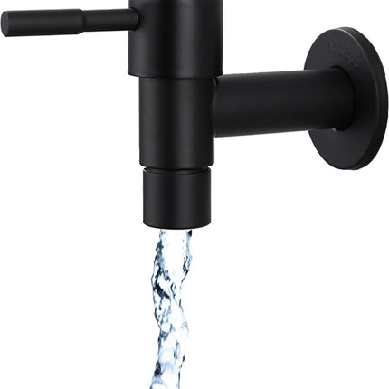 Single black stainless steel wall-mounted cold water kitchen faucet - Bathroom garden faucet - Sink faucet - Cold water bathroom faucet - Garden.