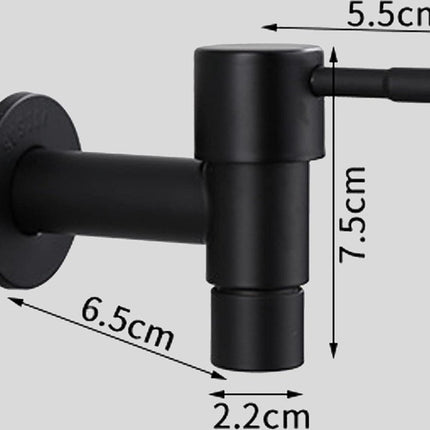 Single black stainless steel wall-mounted cold water kitchen faucet - Bathroom garden faucet - Sink faucet - Cold water bathroom faucet - Garden.
