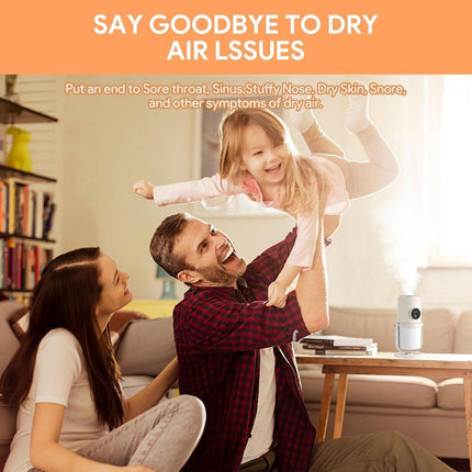 Humidifiers - Bedroom Humidifier - Cool Mist Humidifier - 280ml USB Desktop Humidifier with Night Light for Bedroom - Quiet Operation - Automatic Shut-Off - Timer.