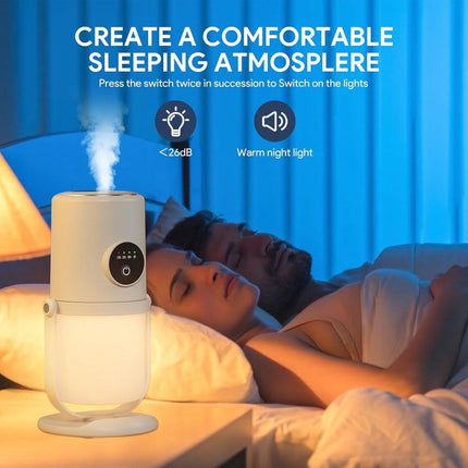 Humidifiers - Bedroom Humidifier - Cool Mist Humidifier - 280ml USB Desktop Humidifier with Night Light for Bedroom - Quiet Operation - Automatic Shut-Off - Timer.