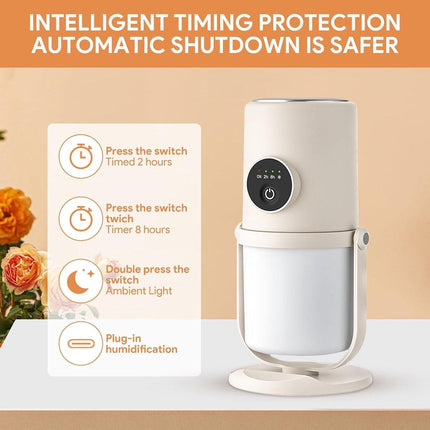Humidifiers - Bedroom Humidifier - Cool Mist Humidifier - 280ml USB Desktop Humidifier with Night Light for Bedroom - Quiet Operation - Automatic Shut-Off - Timer.