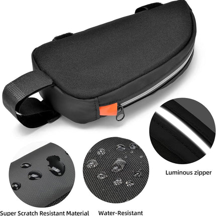 Waterproof bicycle bag for front frame, bicycle bag for top tube, suitable for road bikes, mountain bikes, outdoor cycling, travel and hiking.