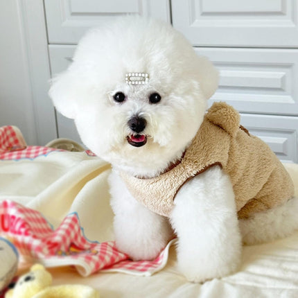 Dog Sweater - Dog Coat - Warm Winter Sweater - Warm Dog Coat - Bear Puppy - Plush Coat - Warm Clothing - Perfect for Small Dogs - Medium Dogs - Dog - Coffee - Beige - Size M.