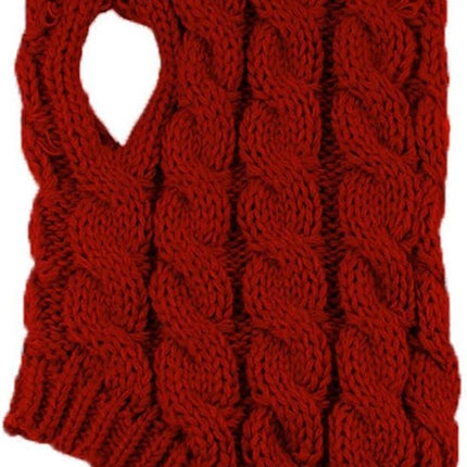 Dog Coat - Dog Sweater Vest - Warm Dog Coat - Winter Dog Sweater - Soft Knitted Wool Dog Clothes - Crochet Coat - Perfect for Small Dogs - Medium-Sized Dogs - Size M - Red.