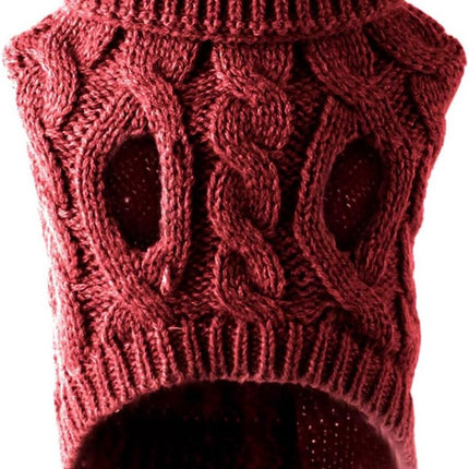 Dog Coat - Dog Vest - Warm Dog Coat - Winter Dog Sweater - Soft Knitted Wool Dog Clothes - Crochet Coat - Perfect for Small and Medium Dogs - Size L - Red.