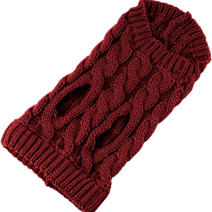 Dog Coat - Dog Sweater Vest - Warm Dog Coat - Winter Dog Sweater - Soft Knitted Wool Dog Clothes - Crochet Coat - Perfect for Small Dogs - Medium-Sized Dogs - Size XL - Red.