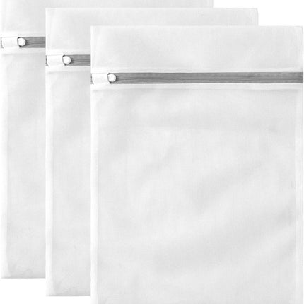 Set of 3 Mesh Laundry Bags - Laundry Nets - Groot Laundry Net - Durable Bags - Delicate Clothes - Perfect for the Washing Machine - Jackets - Jeans - 30 x 40 cm - Household Accessory.