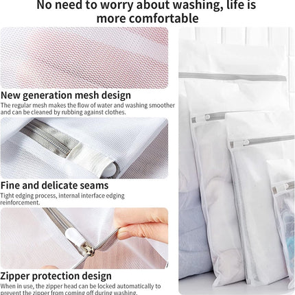 Set of 3 Mesh Laundry Bags - Laundry Nets - Groot Laundry Net - Durable Bags - Delicate Clothes - Perfect for the Washing Machine - Jackets - Jeans - 30 x 40 cm - Household Accessory.