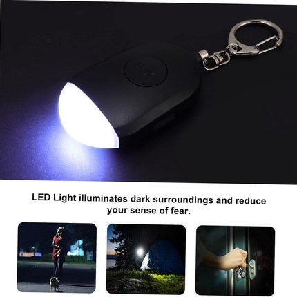 Portable Security Alarm - Personal Alarm - with LED - Emergency Alarm - SOS Button - Alarm Keychain - for Women - Personal Alarm for Outdoor Activities - Personal Alarm Keychain (Black).