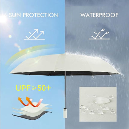 Folding umbrella, safety umbrella, windproof, pocket umbrella, automatic open and close, 105 cm, golf umbrella, 12 reinforced fiberglass ribs, 210T nylon umbrella, travel umbrella with UV protection.