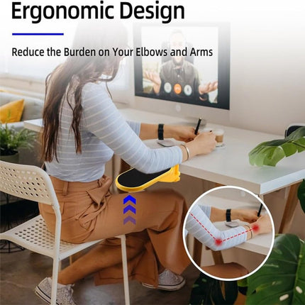 Set of 2 ergonomic armrests for desks - Armrest - Wrist rest - Adjustable wrist rest for computers and laptops - Universal comfort - Shoulder and wrist relief - For working from home and in the office - black.