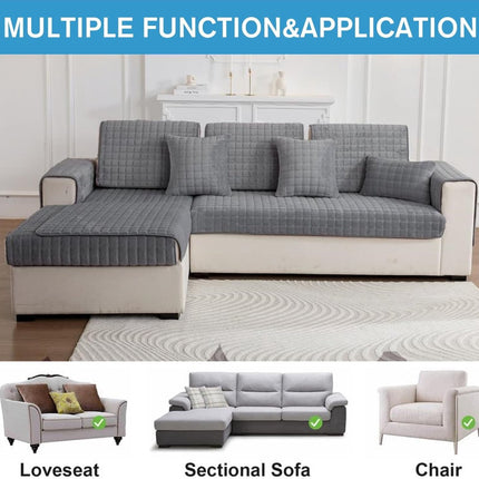 Sofa cover - Corner sofa cover - Flannel sofa cover - Winter sofa cover - Sofa cushion cover - Corner sofa cover for 1/2/3/4 people - L-shaped sofa cover - Grey - 70 x 70 cm.