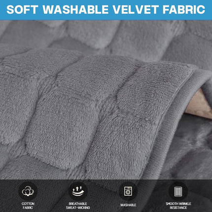 Sofa cover - Corner sofa cover - Flannel sofa cover - Winter sofa cover - Winter - Sofa cover - Corner sofa cover (1/2/3/4 seater) - L-shaped sofa cover - Grey - 70 x 90 cm.