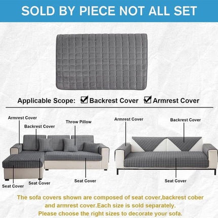 Sofa cover - Corner sofa cover - Flannel sofa cover - Winter sofa cover - Winter - Sofa cover - Corner sofa cover (1/2/3/4 seater) - L-shaped sofa cover - Grey - 70 x 90 cm.